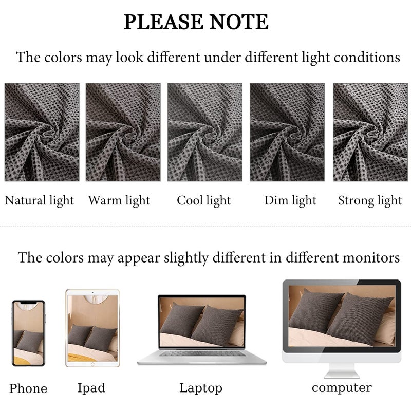 COCOPLOCEUS 26x26 Pillow Covers Set of 2 Euro Shams Cotton Euro Sham Pillow Covers Waffle Weave Pillowcase Farmhouse Decorative Euro Throw Pillow Covers for Couch Sofa Bedroom Car  Chocolate Grey - Image 5
